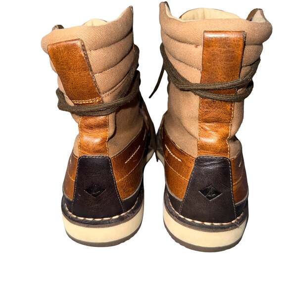 Men Sperry Top-Sider Leather and Canvas Duck Boots Size 10